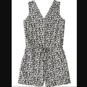 NWT TOAD & CO Crusher Sleeveless Romper Black Fish Print Large